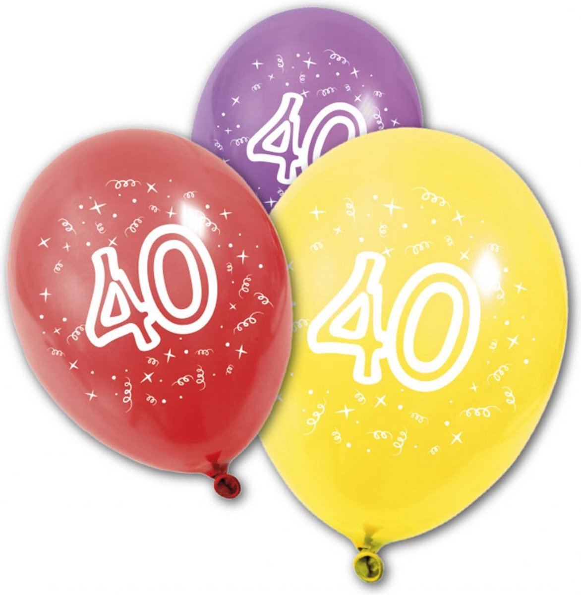 HOBI - 8 verjaardagsballonnen 40 jaar - Decoratie > Ballonnen